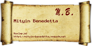 Mityin Benedetta névjegykártya